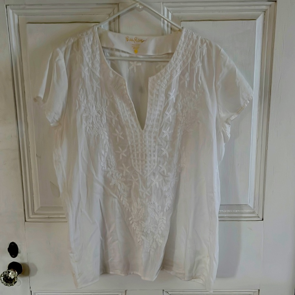 White Cotton Lilly Pulitzer top